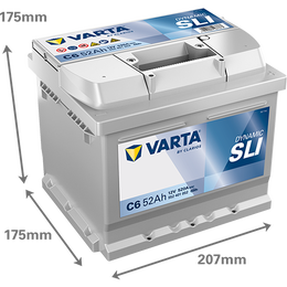 Varta Silver Dynamic akku C6 12V 52Ah