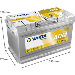 Varta Silver Dynamic AGM akku A6 12V 80Ah